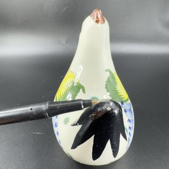 VTG Tonala Mexico Folk Art Pottery Chicken Rooster Hand Painted Figurine Signed - Picture 8 of 13